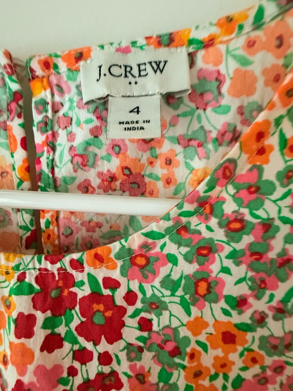 J.Crew Ditsy Floral Tiered Midi Dress Sleeveless Orange Red Orange Smock💛 - Picture 6 of 13